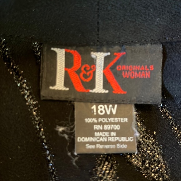 Vintage R&K Originals Women Size 18W Duster Dress Transparent Rhinestone Disco - Picture 15 of 16